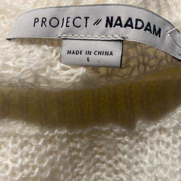 Project Naadam knit sweater tie sleeves ivory - Picture 3 of 6